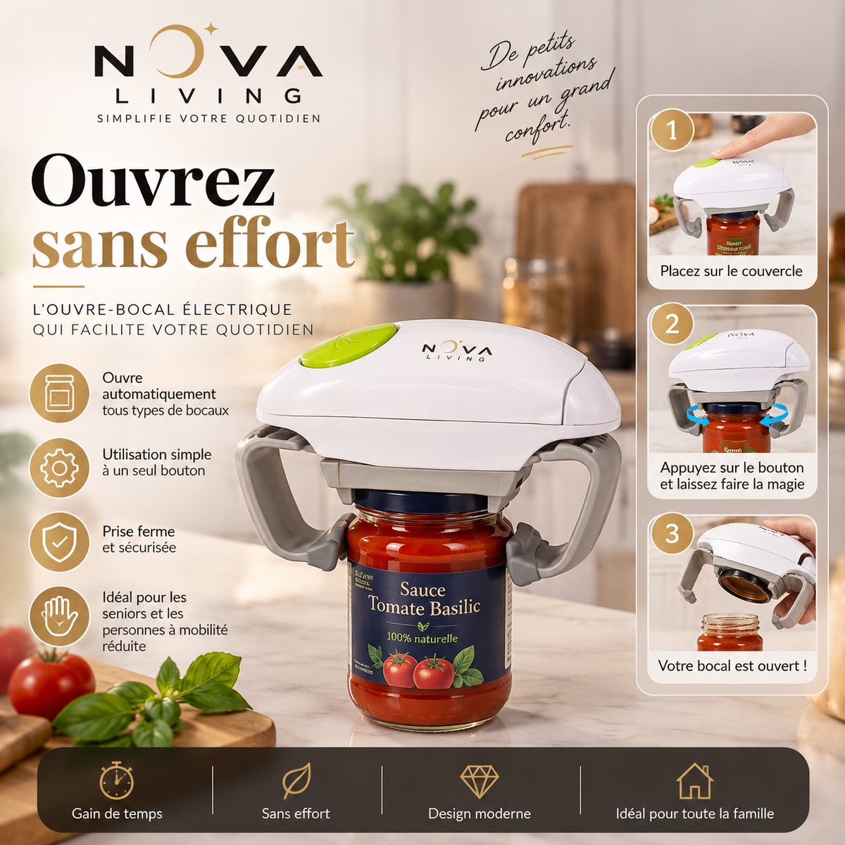 Ouvre-Bocal Électrique